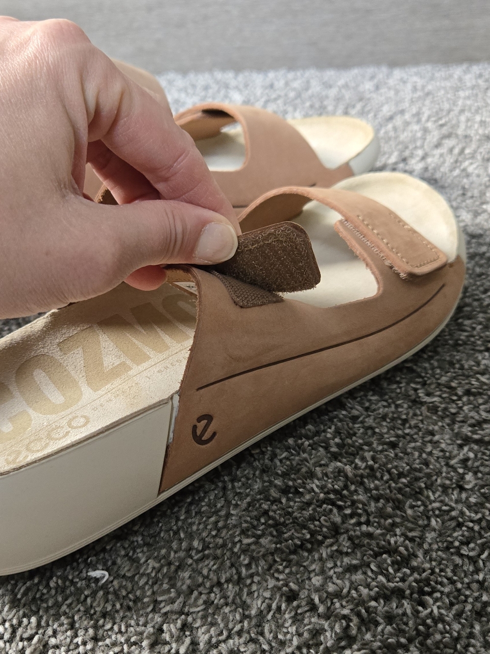 ECCO Cozmo Women's Nubuck Two-Strap Sandal NEW size EU 41 (US 10-10.5) - Picture 6 of 12